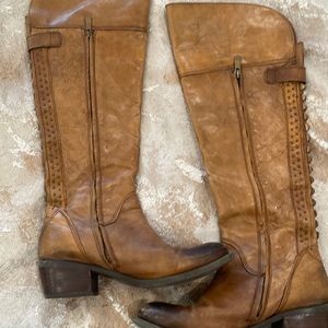 Vince Camuto brown below the knee leather boots